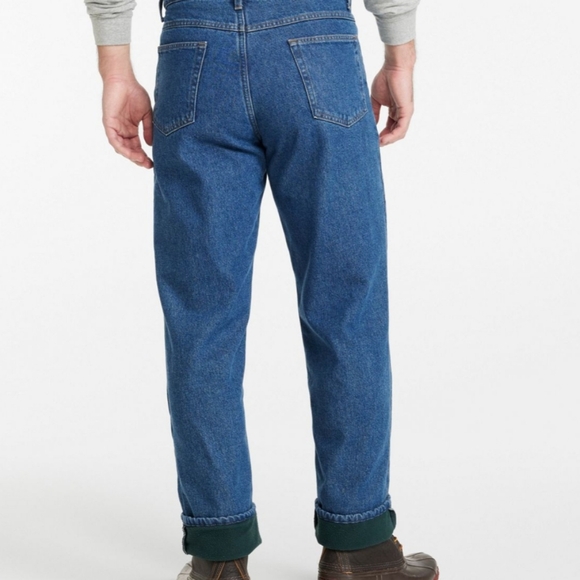 LL BEAN Double L fleece lined, relaxed fit jeans.  44X30 - Picture 2 of 11